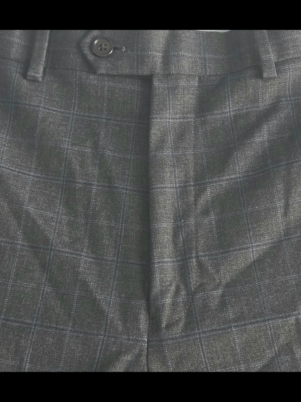 Ralph Lauren Slim Fit Dress Pants 42x30 Gray Windowpane Stretch Flat Front